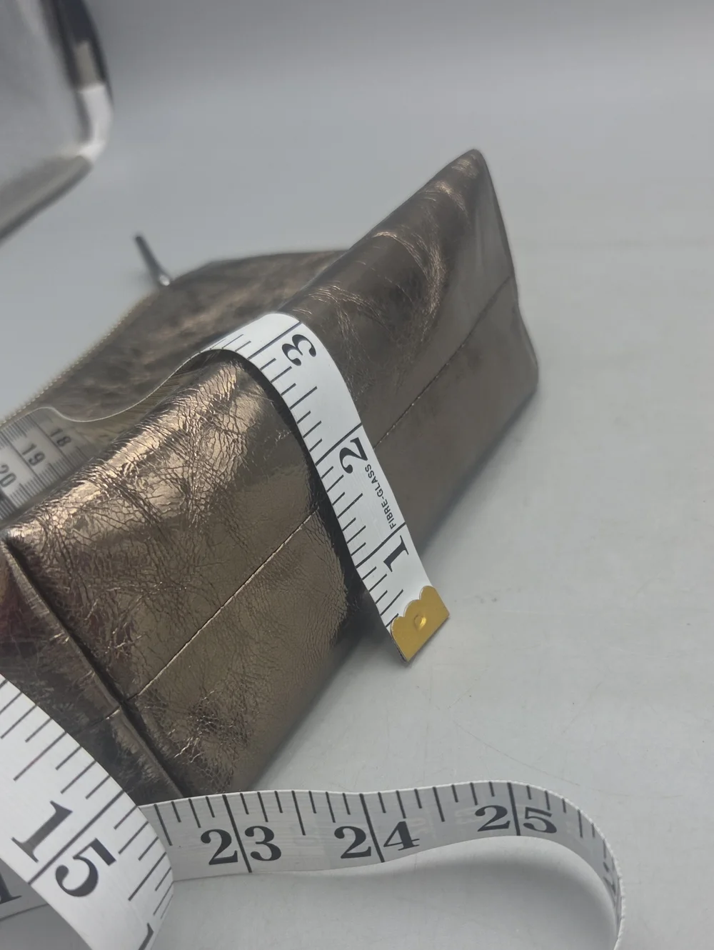 Madewell Distressed Bronze Metallic Leather Wristlet Pouch Goat Leather